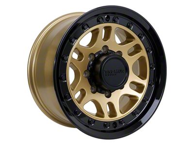 Tremor Wheels 105 Shaker Gloss Gold with Gloss Black Lip 8-Lug Wheel; 17x8.5; 0mm Offset (23-24 F-250 Super Duty)