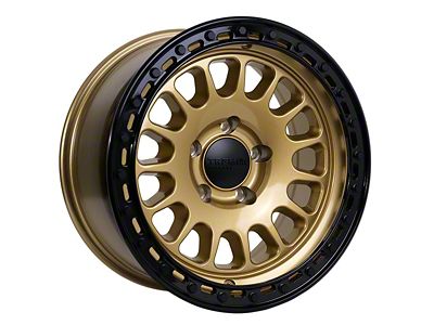 Tremor Wheels 104 Aftershock Gloss Gold with Gloss Black Lip 8-Lug Wheel; 17x8.5; 0mm Offset (17-22 F-250 Super Duty)