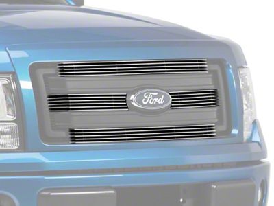 T-REX Grilles Billet Series Upper Overlay Grille; Polished (09-12 F-150 Lariat, King Ranch; 13-14 F-150 FX2, FX4, STX, XL, XLT)