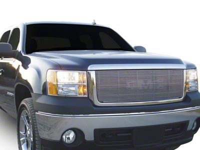 T-REX Grilles Billet Series Upper Overlay Grille; Polished (07-13 Sierra 1500)