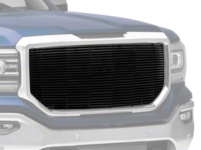 T-REX Grilles Laser Billet Series Upper Grille Insert with Logo Insert; Black (16-18 Sierra 1500)