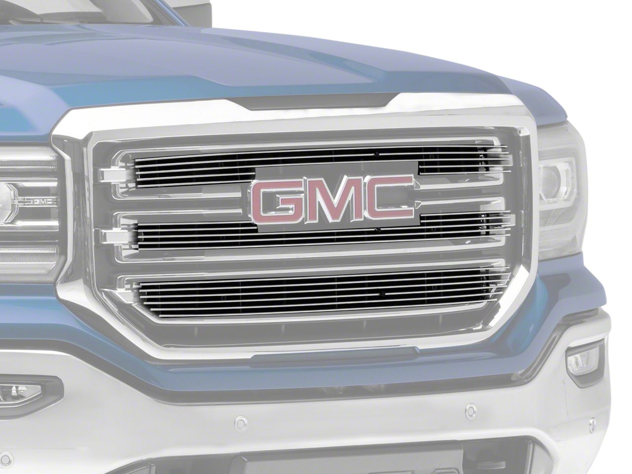 Chrome Mesh Front Upper Grille For 2016-2018 GMC Sierra 1500 (Base/SLE/SLT/Denali) - 2019 Limited