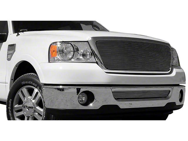 T-REX Grilles Billet Series Upper Replacement Grille with Emblem Delete; Polished (04-08 F-150)