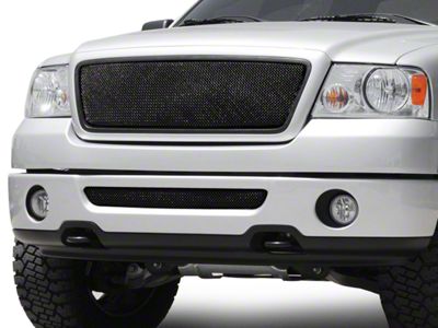 T-REX Grilles Sport Series Mesh Upper Overlay Grille with Emblem Delete; Black (04-08 F-150 XL, XLT, Lariat)