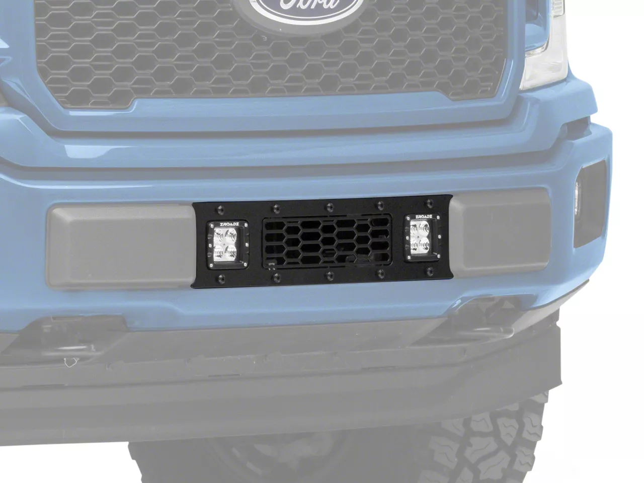 T-REX Grilles Stealth Laser Torch Series Lower Bumper Grille Insert with 3-Inch LED Cube Lights; Black (18-20 2.7L/3.5L EcoBoost F-150, Excluding…