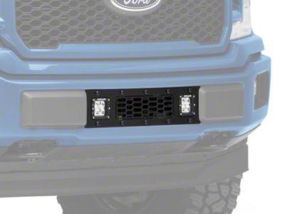 T-REX Grilles Stealth Laser Torch Series Lower Bumper Grille Insert with 3-Inch LED Cube Lights; Black (18-20 2.7L/3.5L EcoBoost F-150, Excluding Raptor)