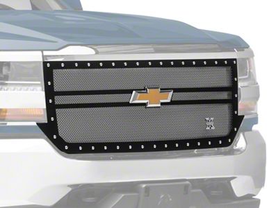 T-REX Grilles X-Metal Series 2-Bar Design Upper Replacement Grille; Black (16-18 Silverado 1500)