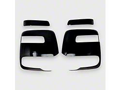 Chrome Delete Mirror Covers; Gloss Black (23-26 RAM 3500)