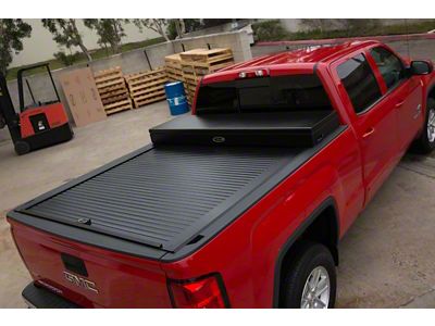 Truck Covers USA American Work Tool Box Hard Retractable Tonneau Cover (19-25 Sierra 1500 w/ 5.80-Foot Short Box & w/o MultiPro Tailgate)