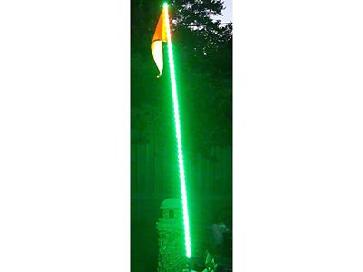 LED Flag Pole Whip; Green; 6-Foot (Universal; Some Adaptation May Be Required)