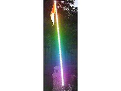 LED Flag Pole Whip; RGB Multi-Color; 6-Foot (Universal; Some Adaptation May Be Required)