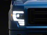 True Mods LED Projector Headlights with DRL; Black Housing; Clear Lens (09-14 F-150)