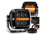True Mods 3-Inch LED Pod Lights with Amber Marker Light; Black Housing (Universal; Some Adaptation May Be Required)