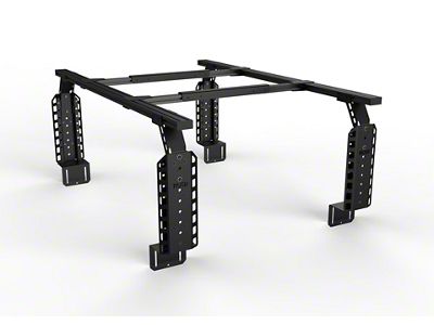 TRUKD 24.50-Inch V2 Truck Bed Rack with Bed Clamp Attachment; Black Bars (19-24 RAM 1500 w/ 5.7-Foot Box & w/o RAMBox)