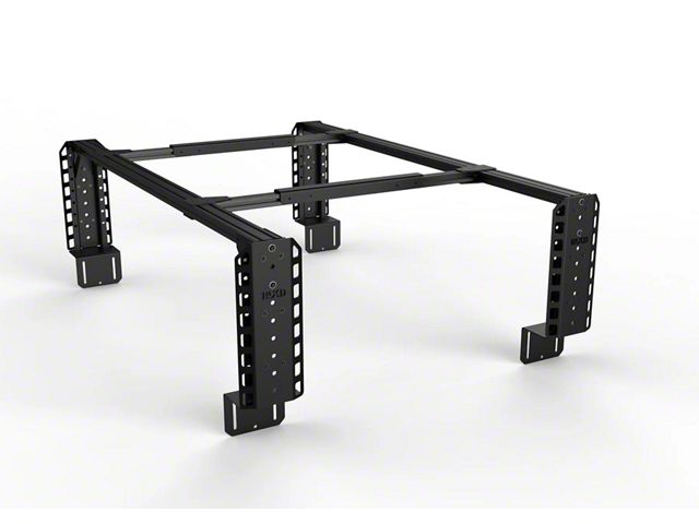 TRUKD 18.50-Inch V2 Truck Bed Rack with Bed Clamp Attachment; Black Bars (07-24 Silverado 1500)