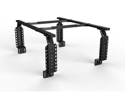 TRUKD 24.50-Inch V2 Truck Bed Rack with Bed Clamp Attachment; Black Bars (07-24 Silverado 1500)