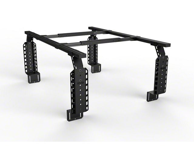 TRUKD 24.50-Inch V2 Truck Bed Rack with T-Slot Attachment; Black Bars (07-24 Silverado 1500)