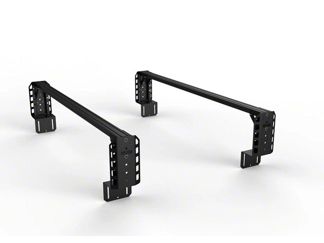 TRUKD 12.50-Inch V2 Truck Bed Rack with Bed Clamp Attachment; Black Bars (07-24 Silverado 2500 HD)