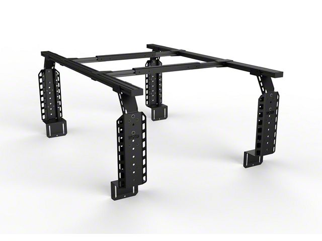 TRUKD 24.50-Inch V2 Truck Bed Rack with T-Slot Attachment; Black Bars (07-24 Silverado 2500 HD)