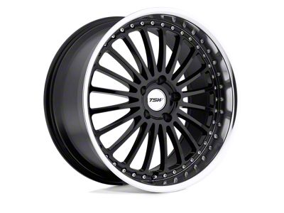 TSW Silverstone Gloss Black with Mirror Cut Lip 5-Lug Wheel; 17x8; 40mm Offset (87-90 Dakota)
