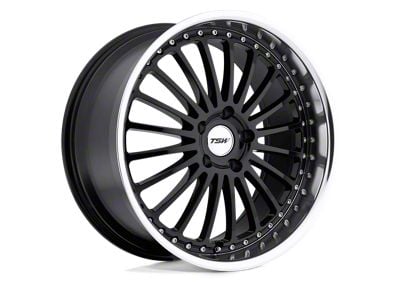 TSW Silverstone Gloss Black with Mirror Cut Lip 5-Lug Wheel; 18x8; 20mm Offset (87-90 Dakota)