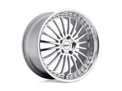 TSW Silverstone Silver with Mirror Cut Face and Lip 5-Lug Wheel; 18x8; 40mm Offset (87-90 Dakota)