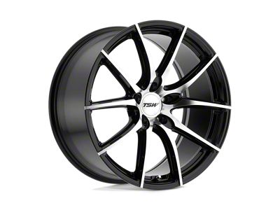 TSW Sprint Gloss Black with Mirror Cut Face 5-Lug Wheel; 18x8.5; 40mm Offset (87-90 Dakota)