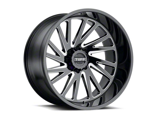Tuff A.T. T2A Gloss Black with Milled Spokes 6-Lug Wheel; 20x12; -45mm Offset (04-08 F-150)
