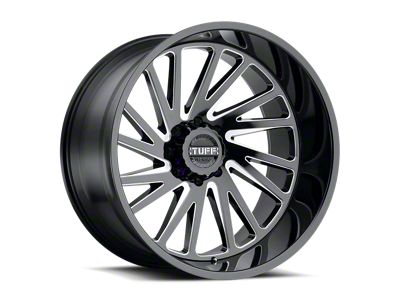 Tuff A.T. T2A Gloss Black with Milled Spokes 6-Lug Wheel; 24x14; -72mm Offset (04-08 F-150)