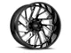 Tuff A.T. T4B Gloss Black with Milled Spokes 6-Lug Wheel; 26x14; -72mm Offset (07-13 Silverado 1500)