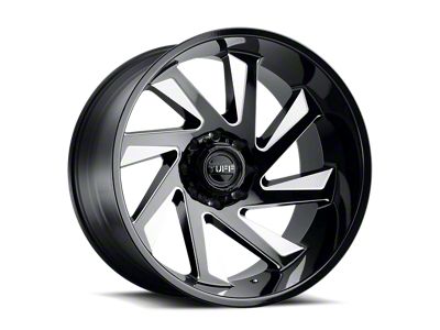 Tuff A.T. T1B Gloss Black with Milled Spokes 6-Lug Wheel; Left Directional; 22x12; -45mm Offset (07-14 Tahoe)