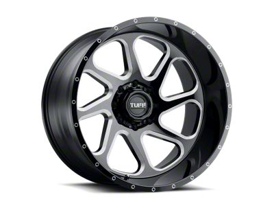 Tuff A.T. T2B Gloss Black with Milled Spokes 8-Lug Wheel; 26x14; -72mm Offset (08-10 F-350 Super Duty SRW)