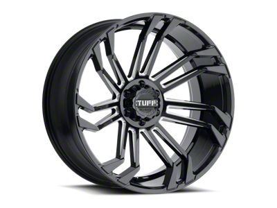Tuff A.T. T21 Gloss Black with Milled Spokes 6-Lug Wheel; 22x12; -45mm Offset (09-14 F-150)