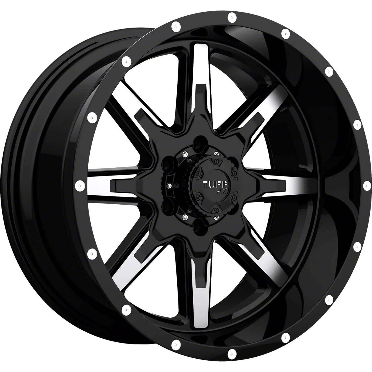 Tuff A.T. RAM 1500 T15 Gloss Black with Milled Spokes 5-Lug Wheel ...