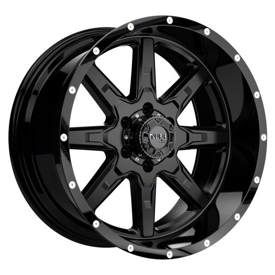 Tuff A.T. RAM 2500 T15 Satin Black with Gloss Black Lip 8-Lug Wheel ...