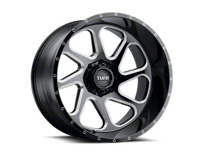 Tuff A.T. T2B Gloss Black with Milled Spokes 8-Lug Wheel; 26x14; -72mm Offset (11-16 F-250 Super Duty)