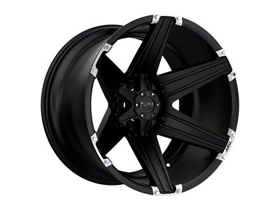 Tuff A.T. T12 Satin Black with Brushed Inserts 8-Lug Wheel; 22x10; -25mm Offset (17-22 F-250 Super Duty)