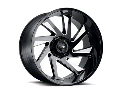 Tuff A.T. T1B Gloss Black with Milled Spokes 8-Lug Wheel; 26x14; -72mm Offset (99-07 F-350 Super Duty SRW)