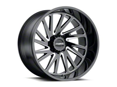 Tuff A.T. T2A Gloss Black with Milled Spokes 8-Lug Wheel; 26x14; -72mm Offset (99-07 F-350 Super Duty SRW)