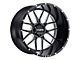 Tuff A.T. T23 Gloss Black with Milled Spokes and Dimples 6-Lug Wheel; 22x14; -76mm Offset (99-06 Silverado 1500)