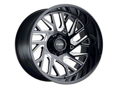 Tuff A.T. T4B Gloss Black Milled 6-Lug Wheel; 20x12; -45mm Offset (99-06 Silverado 1500)