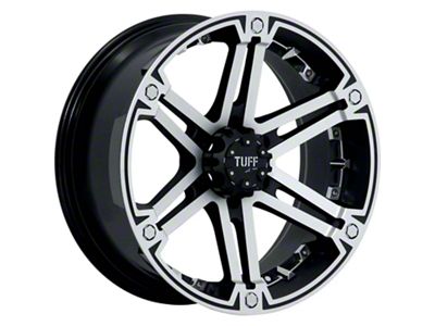 Tuff A.T. T01 Flat Black with Machined Face and Chrome Inserts 6-Lug Wheel; 20x9; -13mm Offset (23-25 Colorado)