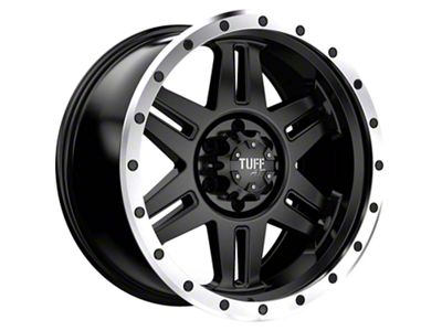 Tuff A.T. T16 Satin Black with Machined Beadlock 6-Lug Wheel; 20x9; 10mm Offset (23-25 Colorado)