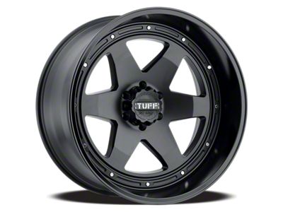 Tuff A.T. T1A Matte Black with Gloss Black Lip 6-Lug Wheel; 20x10; -19mm Offset (23-25 Colorado)