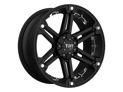Tuff A.T. T01 Flat Black with Chrome Inserts 6-Lug Wheel; 17x8; -13mm Offset (23-25 Colorado)