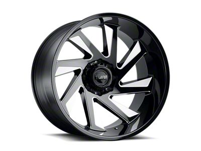 Tuff A.T. T1B Gloss Black with Milled Spokes 6-Lug Wheel; 24x14; -72mm Offset (23-25 Colorado)