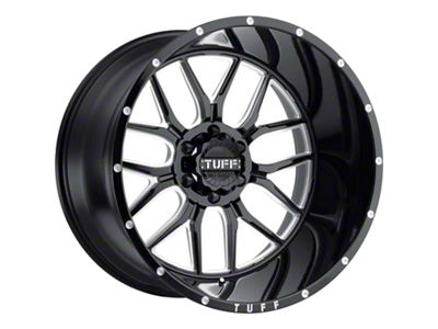 Tuff A.T. T23 Gloss Black with Milled Spokes and Dimples 6-Lug Wheel; 22x14; -76mm Offset (23-25 Colorado)