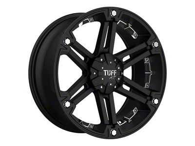 Tuff A.T. T01 Flat Black with Chrome Inserts 6-Lug Wheel; 18x9; 25mm Offset (21-24 F-150)