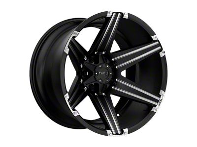 Tuff A.T. T12 Satin Black with Milled Spokes and Brushed Inserts 5-Lug Wheel; 22x10; -25mm Offset (97-03 F-150)
