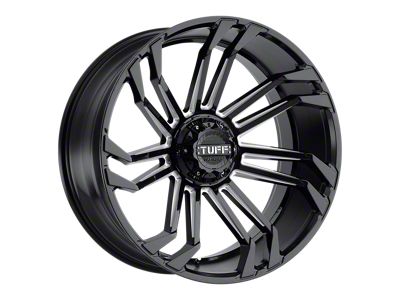 Tuff A.T. T21 Gloss Black with Milled Spokes 6-Lug Wheel; 22x12; -45mm Offset (21-25 F-150)